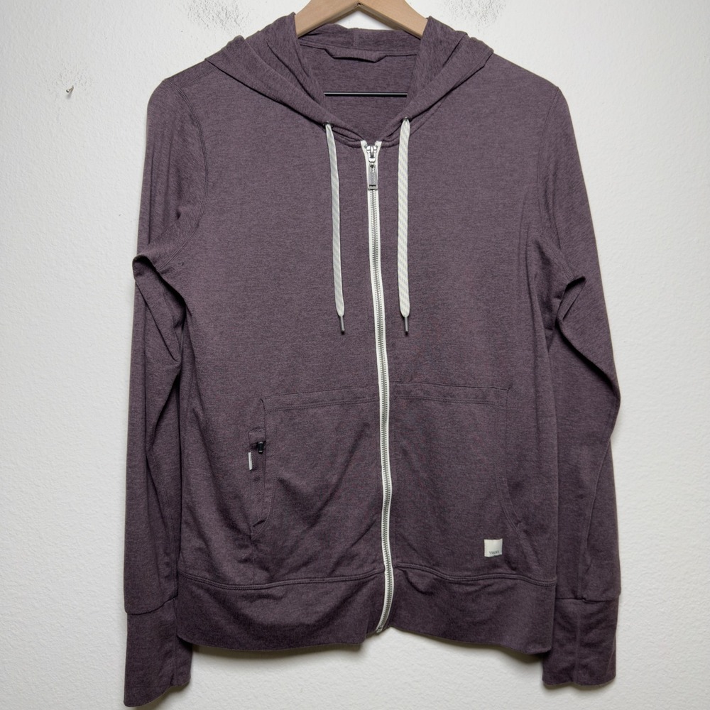 Vuori Women Halo Performance 2.0 Hoodie Small Huckleberry Heather Zip Up